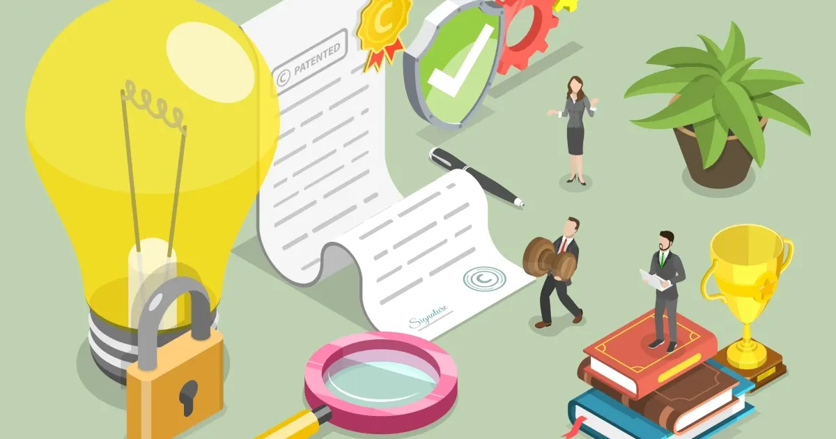 A drawing of different intellectual property assets | Trademark Engine